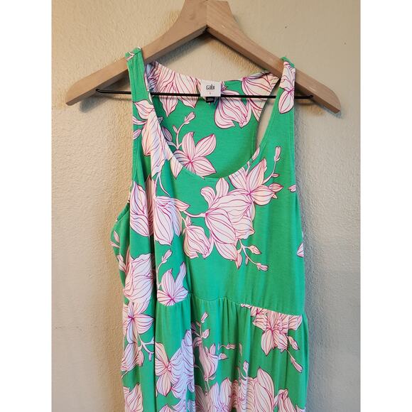 CAbi Weekend Dress SZ Large Green and Pink Mid-length Sleeveless - Picture 5 of 10